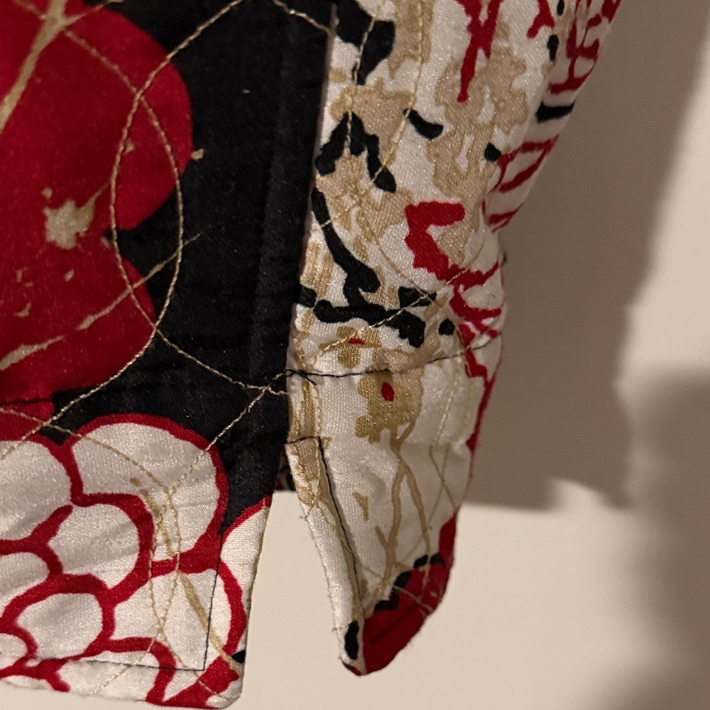 Reversible Quilted Chico's Vibrant Floral Blazer - Red, Black, White - Picture 4 of 6